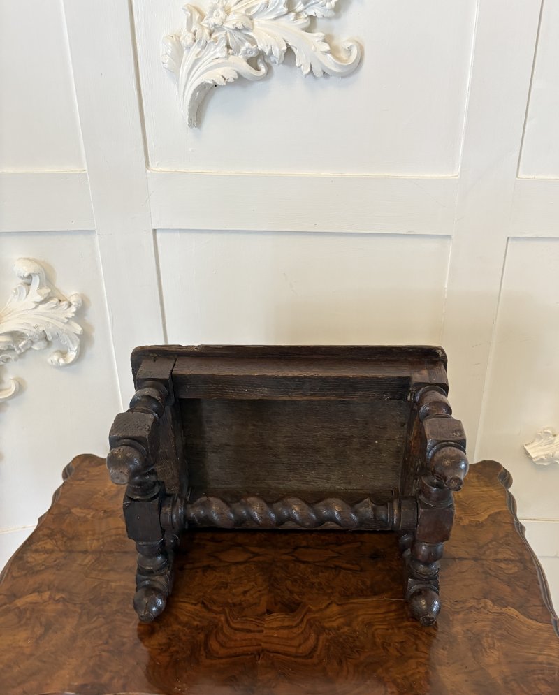 Unusual Antique Victorian Miniature Quality Carved Oak Table - Image 6